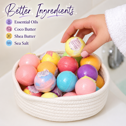 EvolutionUSA 24pc Refresh Bath Bombs for Women & Kids