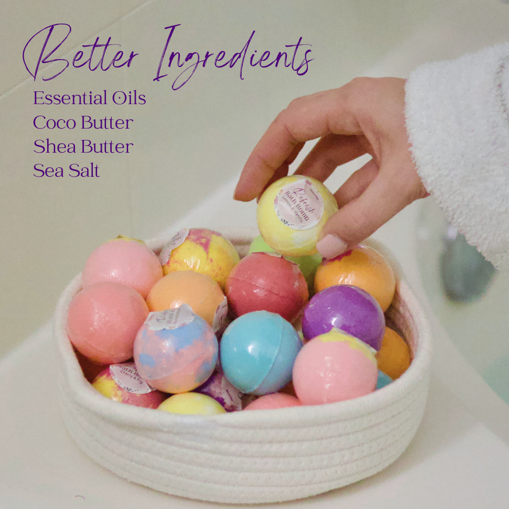 EvolutionUSA Refresh Bath Bombs for Women & Kids – 24 Lush Bath Bombs Mini Sized, Organic Bathbomb Set, Women & Kids Bath Fizz, Luxury Gift for Mother’s Day, Easter, Valentines, Birthday or Self Care