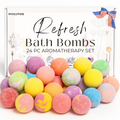 EvolutionUSA Refresh Bath Bombs for Women & Kids – 24 Lush Bath Bombs Mini Sized, Organic Bathbomb Set, Women & Kids Bath Fizz, Luxury Gift for Mother’s Day, Easter, Valentines, Birthday or Self Care