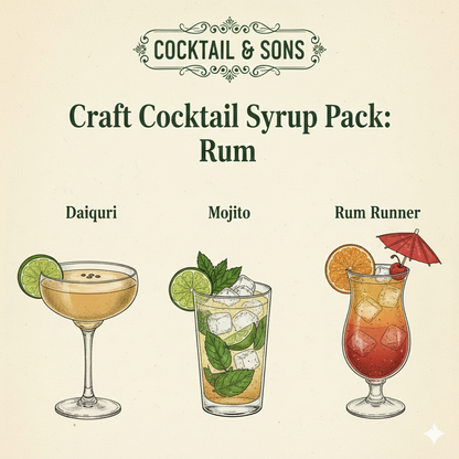 The Pro-Grade Rum Cocktail Kit (Craft Cocktail Syrup Pack - 8oz)