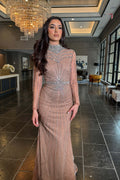 Rania Long Sleeve Beaded High Neck Dress