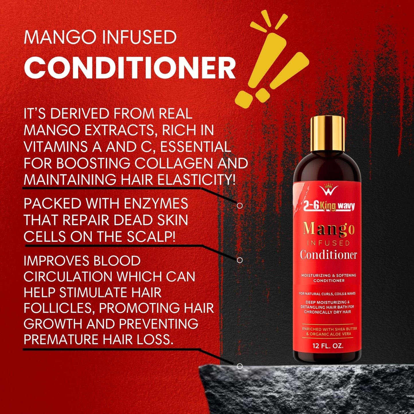 Mango Moisturizing Conditioner for Soft, Manageable Hair (Conditioner Bottle)