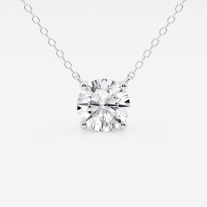 3.00 ct Lab Grown Round Diamond Floating Solitaire Pendant in 14K White or Yellow Gold – AGI Certified