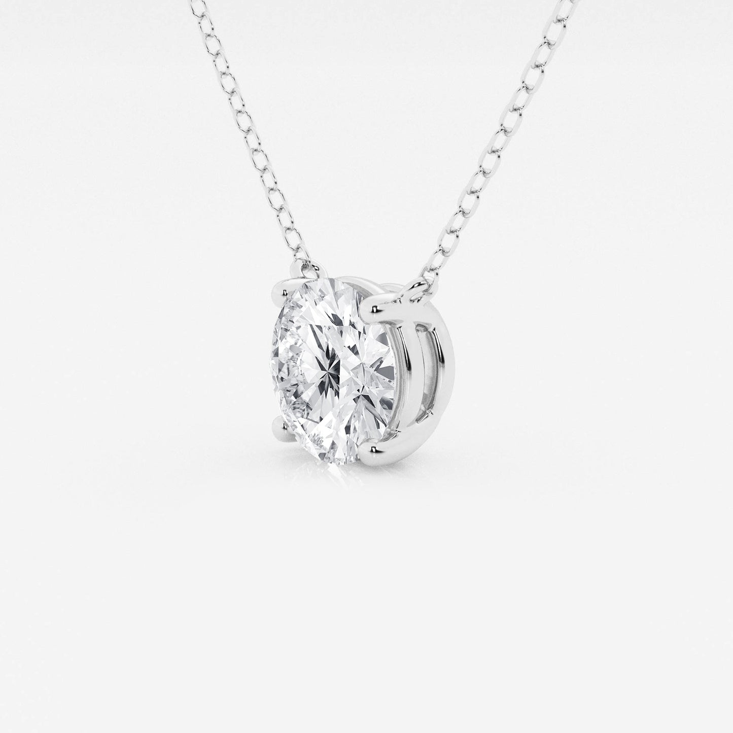 2.00 CTW Lab Grown Round F/G VS1 Diamond Floating Solitaire Pendant in 14K White or Yellow Gold – AGI Certified