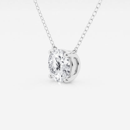 2.00 CTW Lab Grown Round F/G VS1 Diamond Floating Solitaire Pendant in 14K White or Yellow Gold – AGI Certified