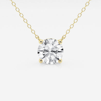 2.00 CTW Lab Grown Round F/G VS1 Diamond Floating Solitaire Pendant in 14K White or Yellow Gold – AGI Certified