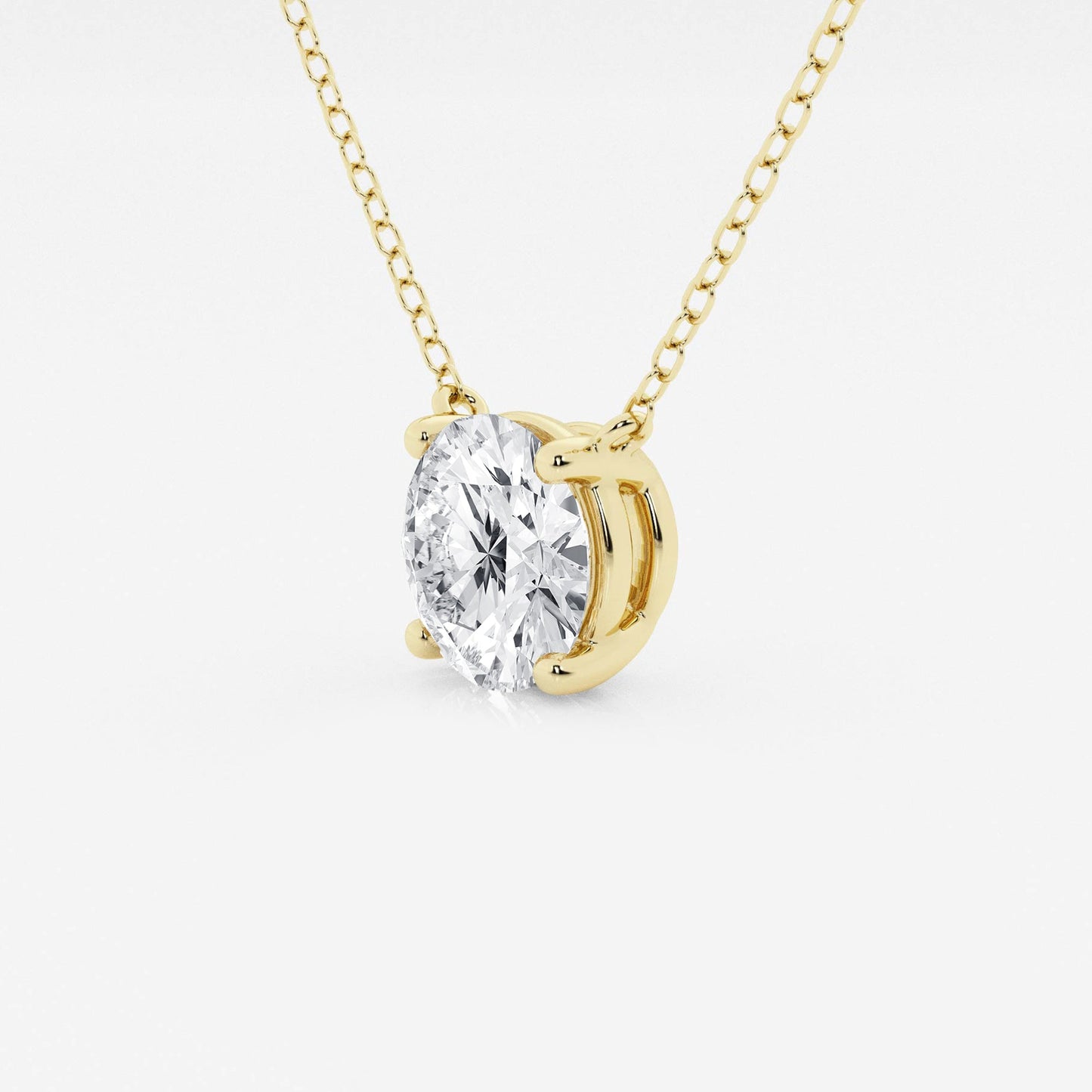 2.00 CTW Lab Grown Round F/G VS1 Diamond Floating Solitaire Pendant in 14K White or Yellow Gold – AGI Certified