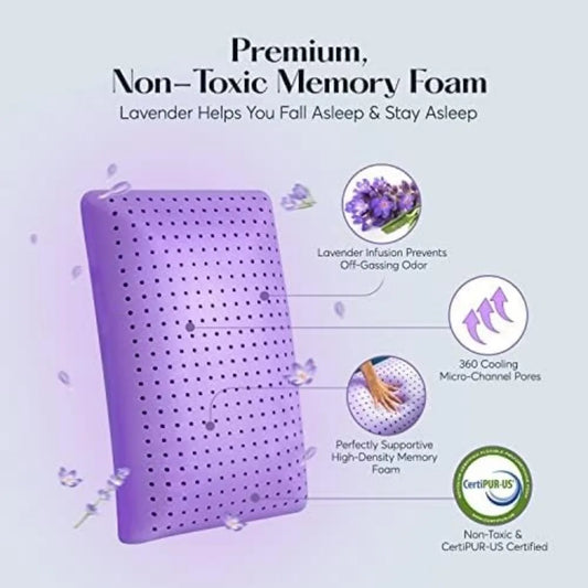Lavender Infused Memory Foam Cooling Pillow
