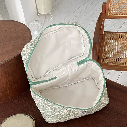 Floral Quilted Cosmetic Organizer Travel  Home
