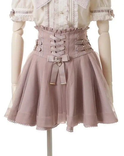 High Waist Sweet Lace Gothic Skirt
