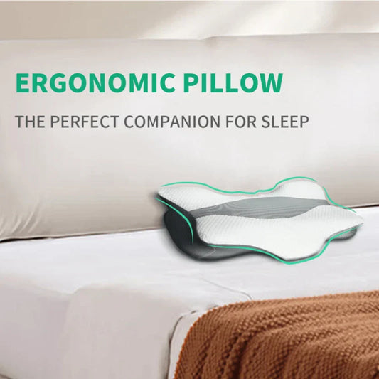 Memory Foam Neck Pillow – Ergonomic Support for Side and Back Sleepers