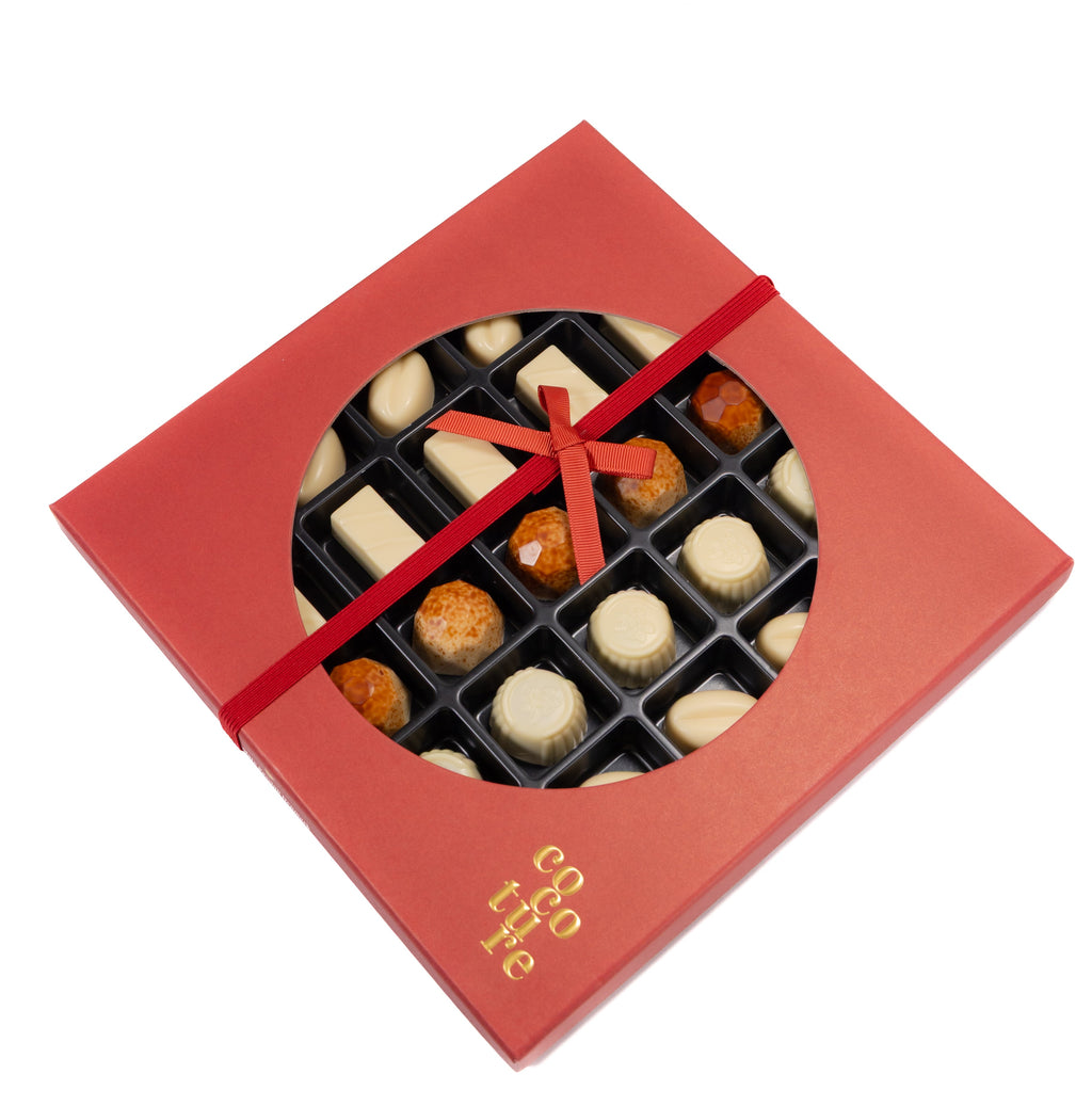 ANDY ANAND CHOCOLATIER Sugar Free Belgian White Chocolate Truffles Pralines 25 pcs (60% Cacao) . Must for White Chocolate lovers, Stevia sweetened, Gourmet Gift Box - Silky, Rich, and Top-Tier Indulgence (10.5 oz, Pack of 1)