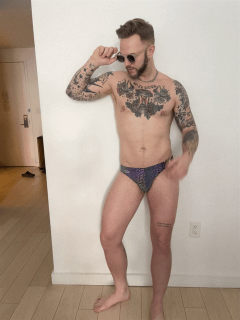 CTS REFLECTIVE SNAKESKIN CLASP SWIM BRIEF