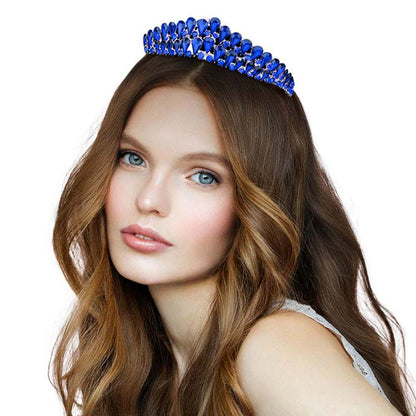 Crystal Teardrop Cluster Pageant Queen Tiara