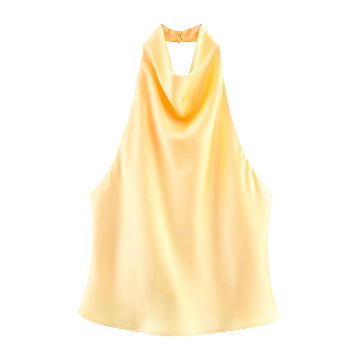Sexy Elegant Halter  Backless High Solid Halter Neck Tops