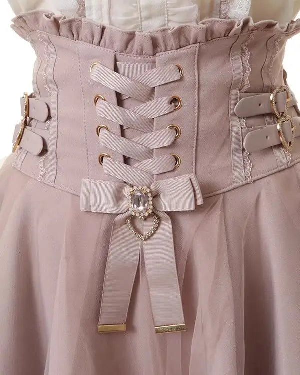 High Waist Sweet Lace Gothic Skirt