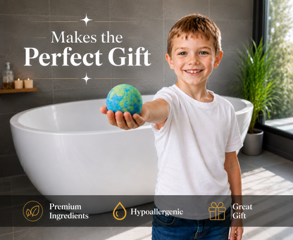 EvolutionUSA 6pc Space Bath Bombs for Boys & Girls