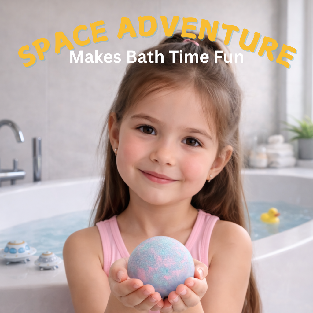 EvolutionUSA Space Bath Bombs for Boys & Girls – 6 Planet Bath Bombs with Toy Inside, Organic Childrens Bathbomb Set, Cosmic Bath Fizzers, Kid Bath Bomb Gift for Valentines, Birthday, Christmas & Easter