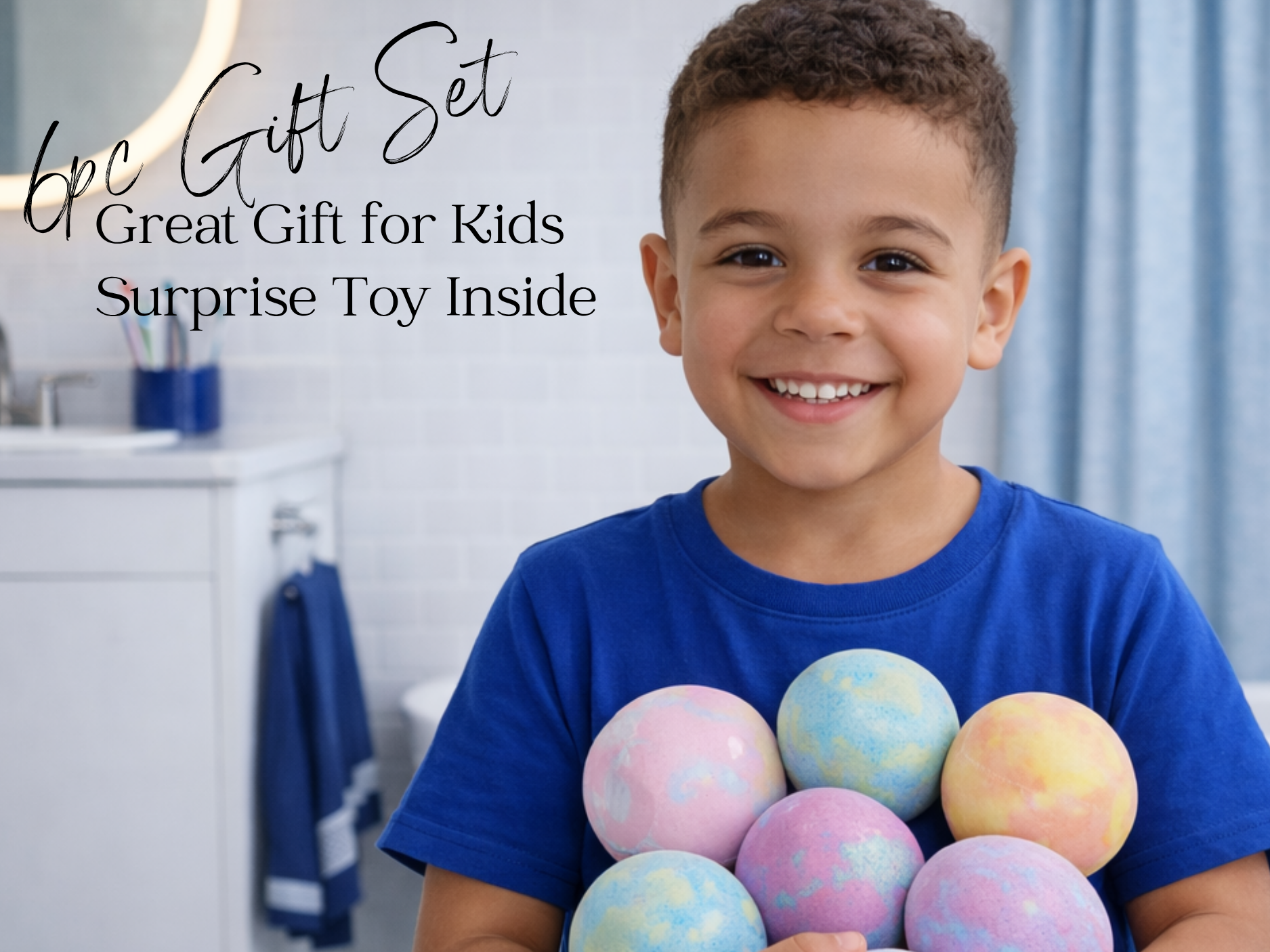 EvolutionUSA Space Bath Bombs for Boys & Girls – 6 Planet Bath Bombs with Toy Inside, Organic Childrens Bathbomb Set, Cosmic Bath Fizzers, Kid Bath Bomb Gift for Valentines, Birthday, Christmas & Easter
