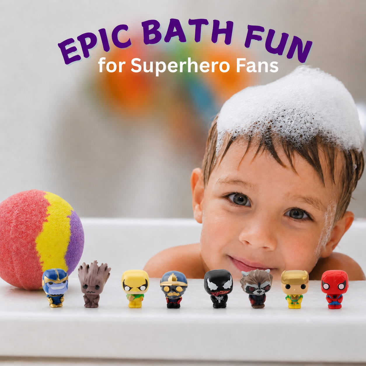 EvolutionUSA 1pc Epic Superhero Bath Bombs for Kids - Red