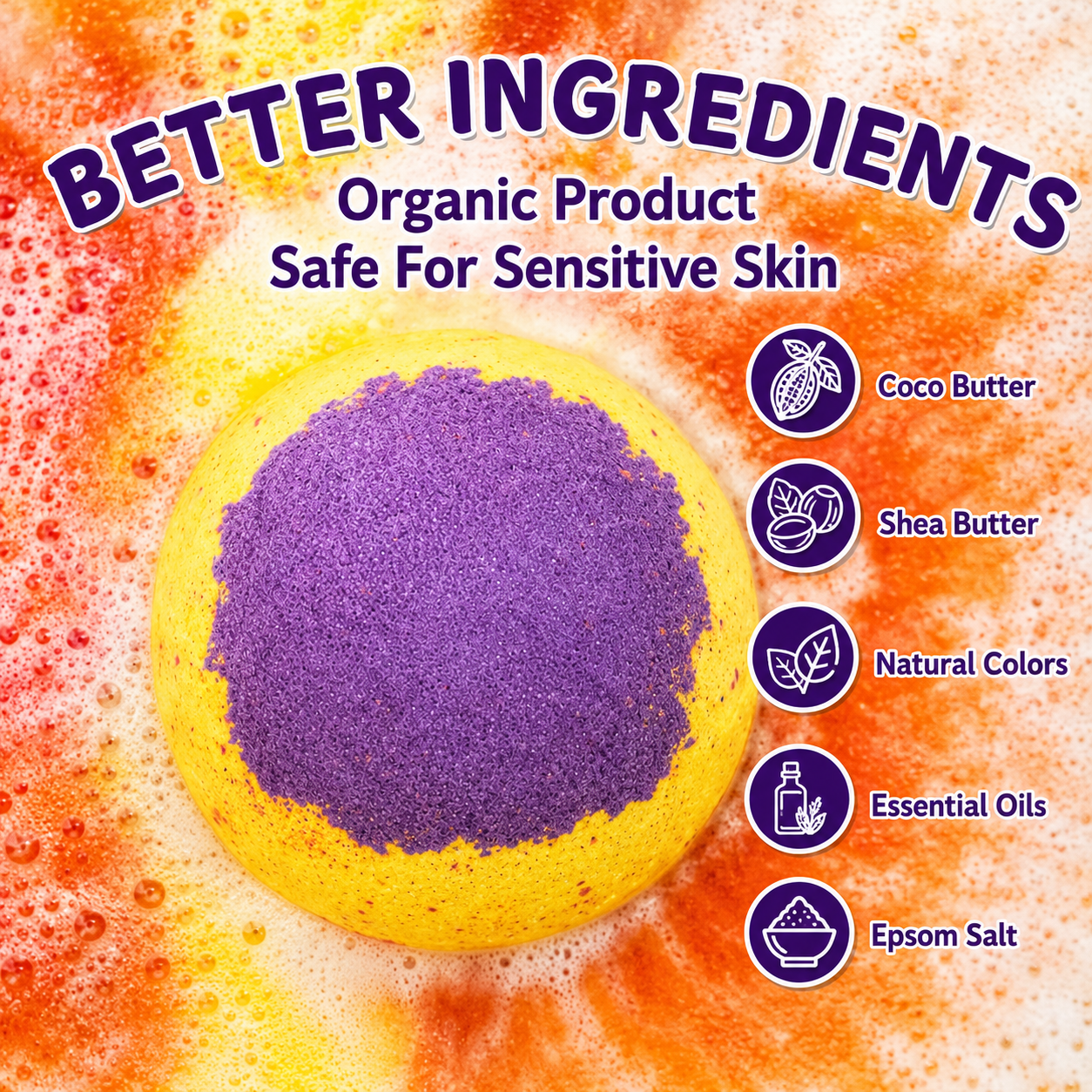 EvolutionUSA 1pc Epic Superhero Bath Bombs for Kids - Red