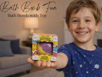 EvolutionUSA 1pc Epic Superhero Bath Bombs for Kids - Red