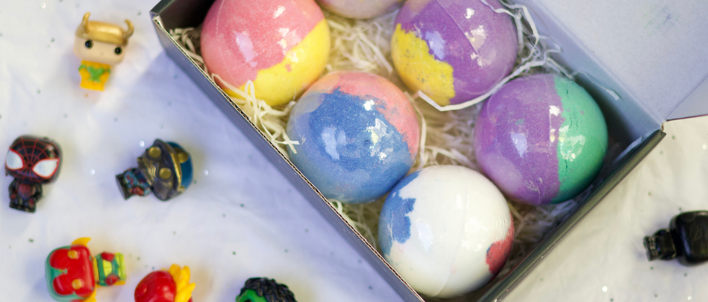 EvolutionUSA 6pc Epic Superhero Bath Bombs for Kids – Childrens Super Hero Bath Bombs with Toy, Organic Bathbomb with Surprise, Fizzy Superhero Bath Balls, Lush Bathbombs Easter, Valentines, Birthday