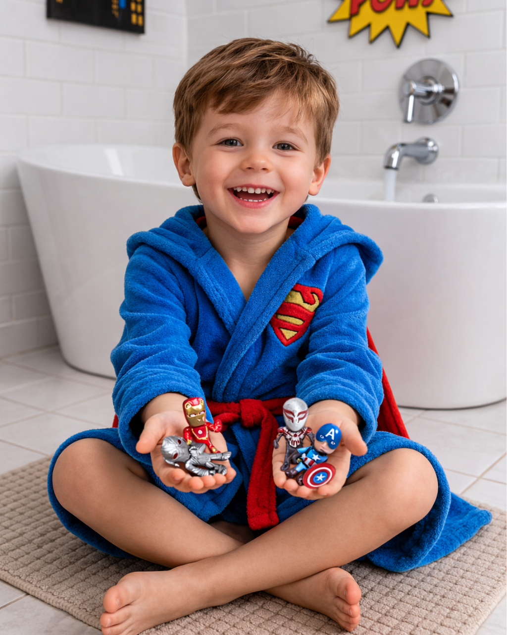EvolutionUSA 6pc Epic Superhero Bath Bombs for Kids – Childrens Super Hero Bath Bombs with Toy, Organic Bathbomb with Surprise, Fizzy Superhero Bath Balls, Lush Bathbombs Easter, Valentines, Birthday
