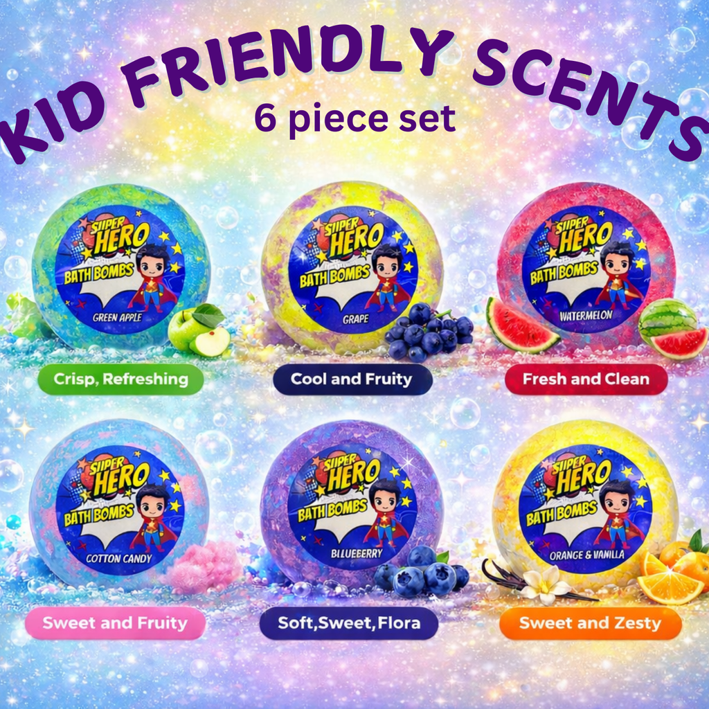 EvolutionUSA 6pc Epic Superhero Bath Bombs for Kids – Childrens Super Hero Bath Bombs with Toy, Organic Bathbomb with Surprise, Fizzy Superhero Bath Balls, Lush Bathbombs Easter, Valentines, Birthday