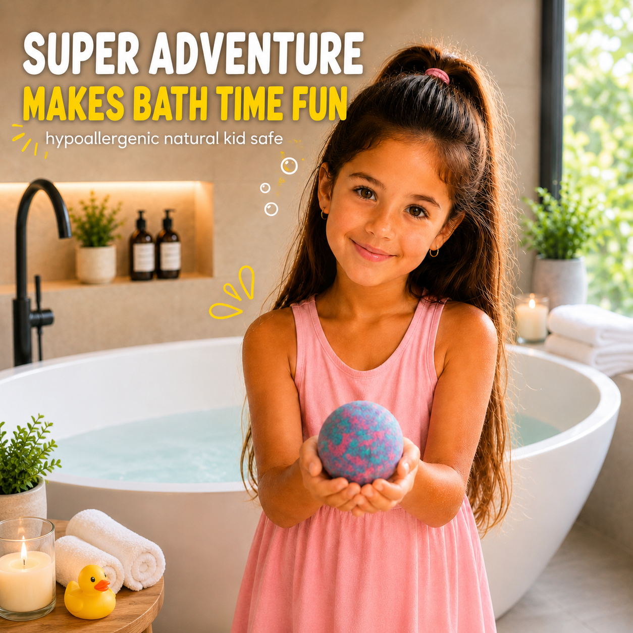 EvolutionUSA 6pc Epic Superhero Bath Bombs for Kids - Purple