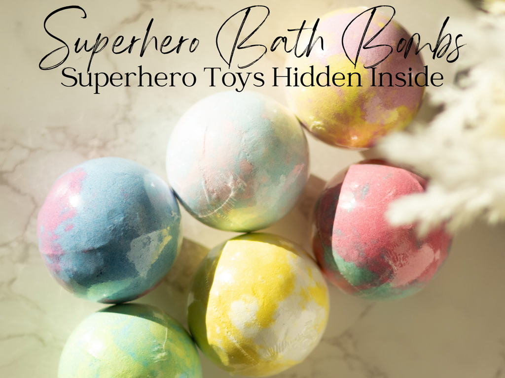 EvolutionUSA 6pc Epic Superhero Bath Bombs for Kids – Childrens Super Hero Bath Bombs with Toy, Organic Bathbomb with Surprise, Fizzy Superhero Bath Balls, Lush Bathbombs Easter, Valentines, Birthday