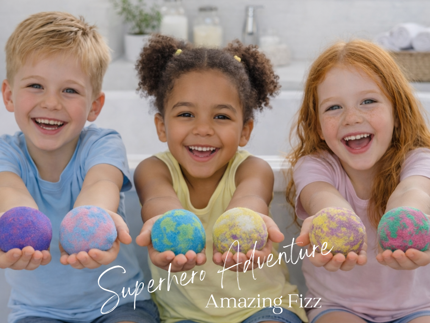 EvolutionUSA 6pc Epic Superhero Bath Bombs for Kids - Purple
