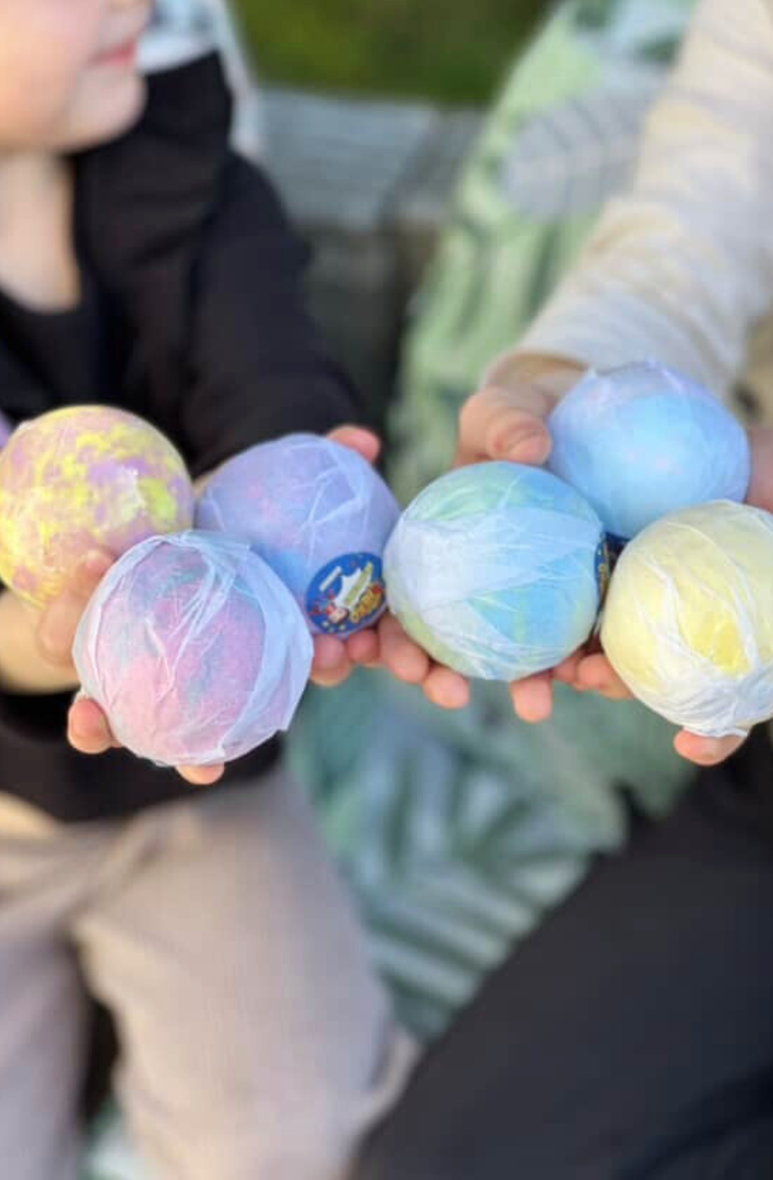 EvolutionUSA 6pc Epic Superhero Bath Bombs for Kids - Purple