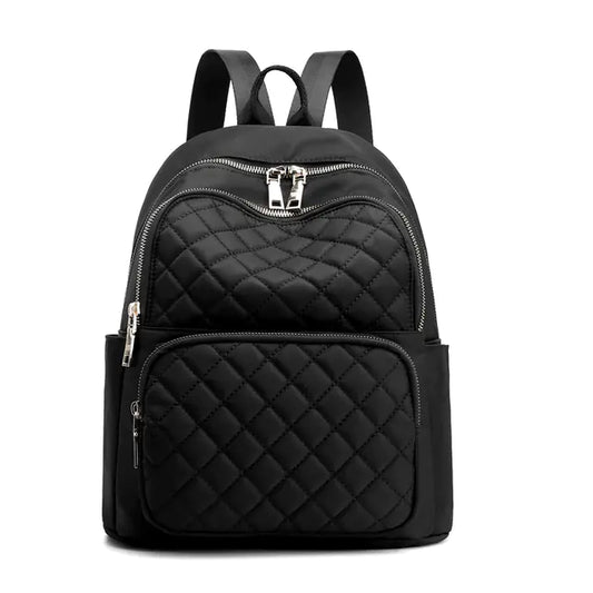 Waterproof Women's Backpack with Large Capacity and Gold Zipper