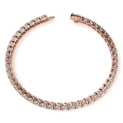 Set of Three 6ctw Created Moissanite Tennis Bracelets – 3mm Stones – 14K Gold Overlay in White, Yellow & Rose Gold