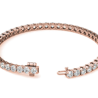 Set of Three 6ctw Created Moissanite Tennis Bracelets – 3mm Stones – 14K Gold Overlay in White, Yellow & Rose Gold