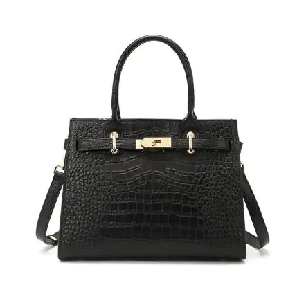 Elegant  Large Capacity Genuine Leather Handbag – Retro Style Tote for Women
