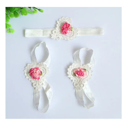 Baby Floral Headband and Foot Accessories Set