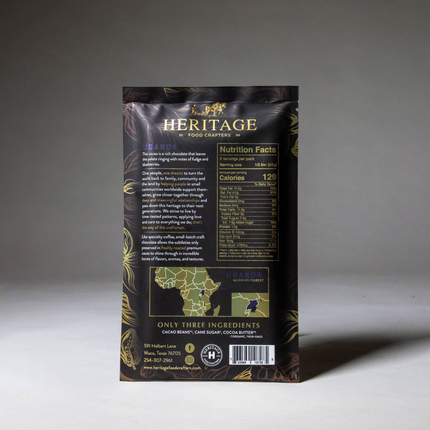 70% Uganda Chocolate Bar 50g