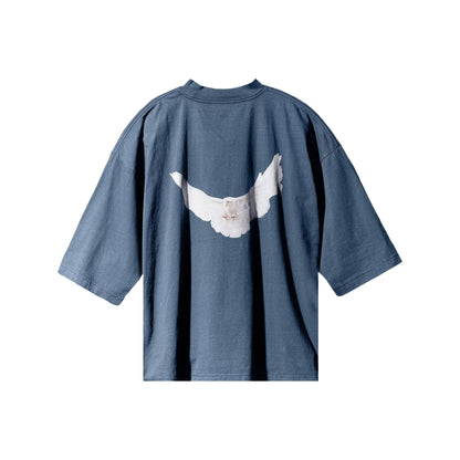 Yeezy Gap Engineered by Balenciaga Dove 3/4 Sleeve Tee - Dark Blue