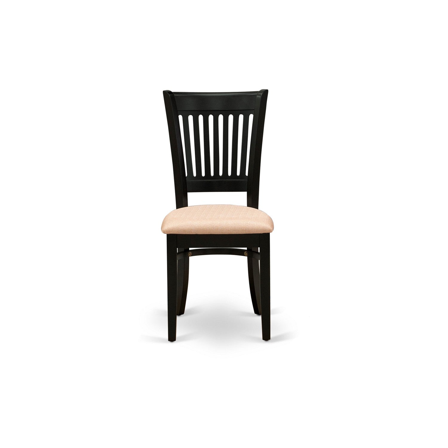 EAST WEST FURNITURE - AMVA5-BLK-C - 5-Pc Dining Room Table Set- 4 Kitchen Chair and Modern dining room table - Linen Fabric Seat and Slatted Chair Back (Black Finish)