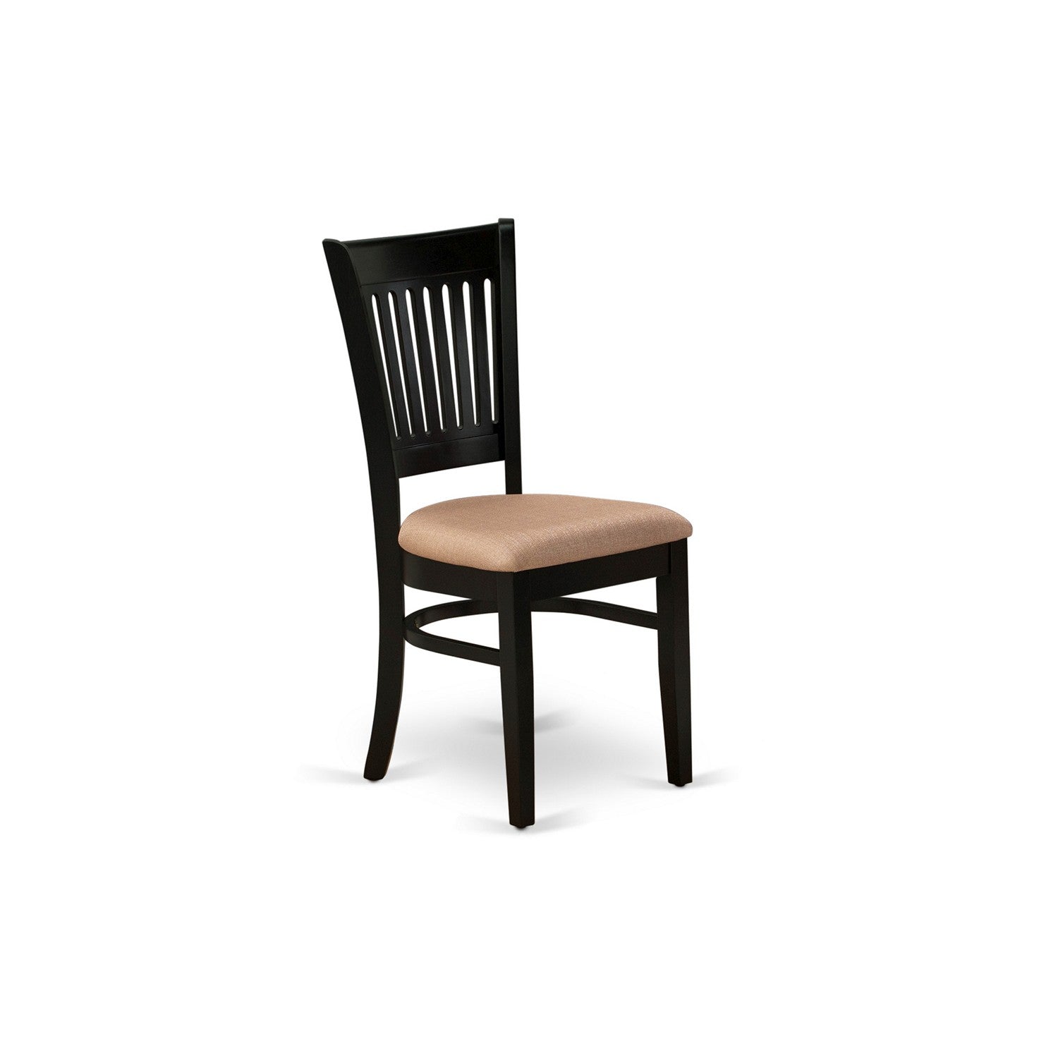 EAST WEST FURNITURE - ANVA5-BLK-C - 5-Pc Dinette Room Set- 4 Wooden Chair and Modern dining room table - Linen Fabric Seat and Slatted Chair Back (Black Finish)