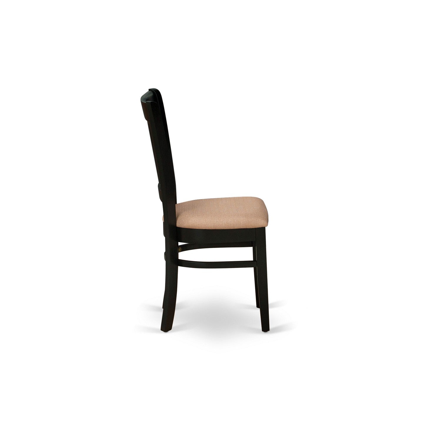 EAST WEST FURNITURE - ANVA5-BLK-C - 5-Pc Dinette Room Set- 4 Wooden Chair and Modern dining room table - Linen Fabric Seat and Slatted Chair Back (Black Finish)