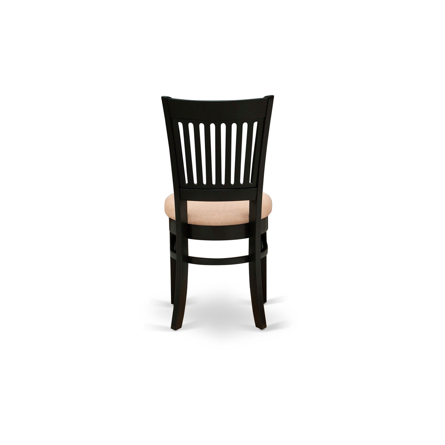 EAST WEST FURNITURE - AMVA3-BLK-C - 3-Pc Modern Dining Table Set- 2 Wood Dining Chair and Dining Room Table - Linen Fabric Seat and Slatted Chair Back (Black Finish)