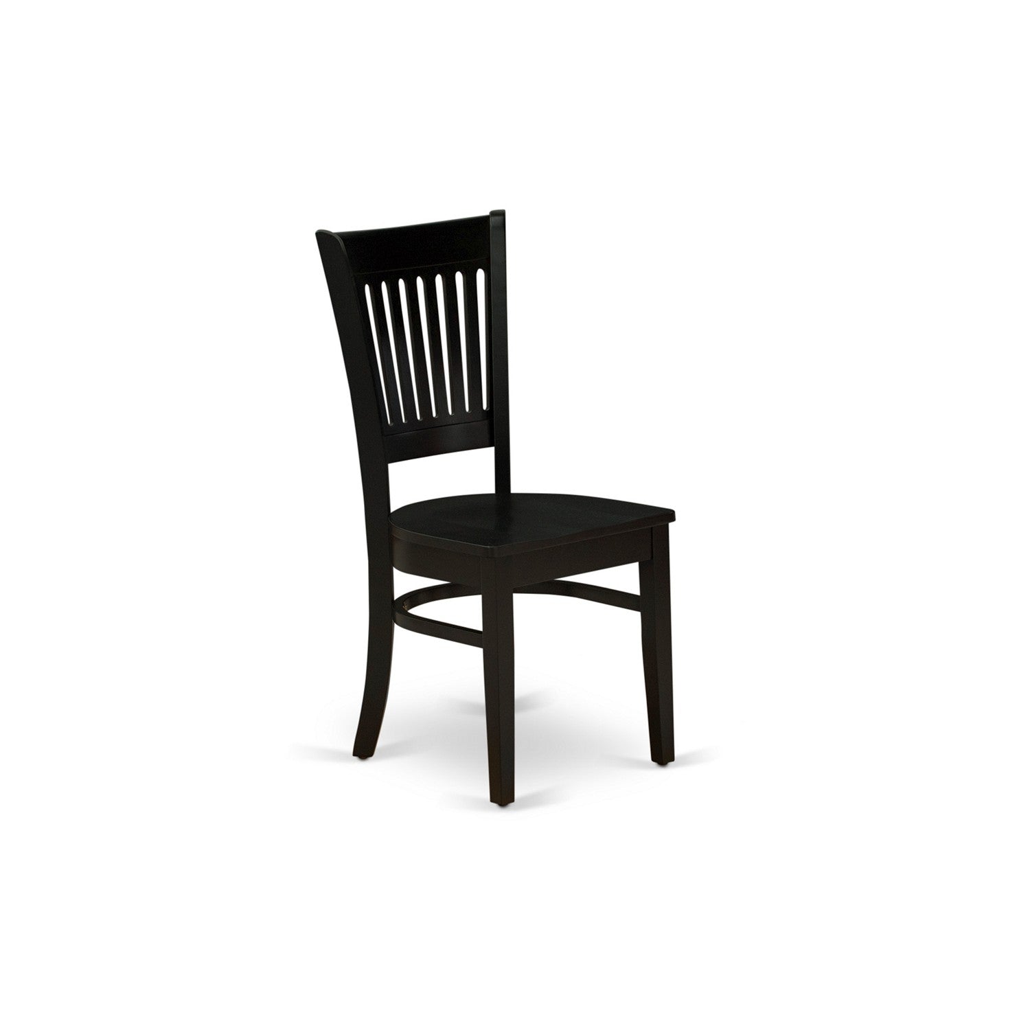 EAST WEST FURNITURE - AMVA3-BLK-W - 3-Pc Dinette Room Set- 2 Modern Dining Room Chair and Kitchen Dining Table - Wooden Seat and Slatted Chair Back (Black Finish)
