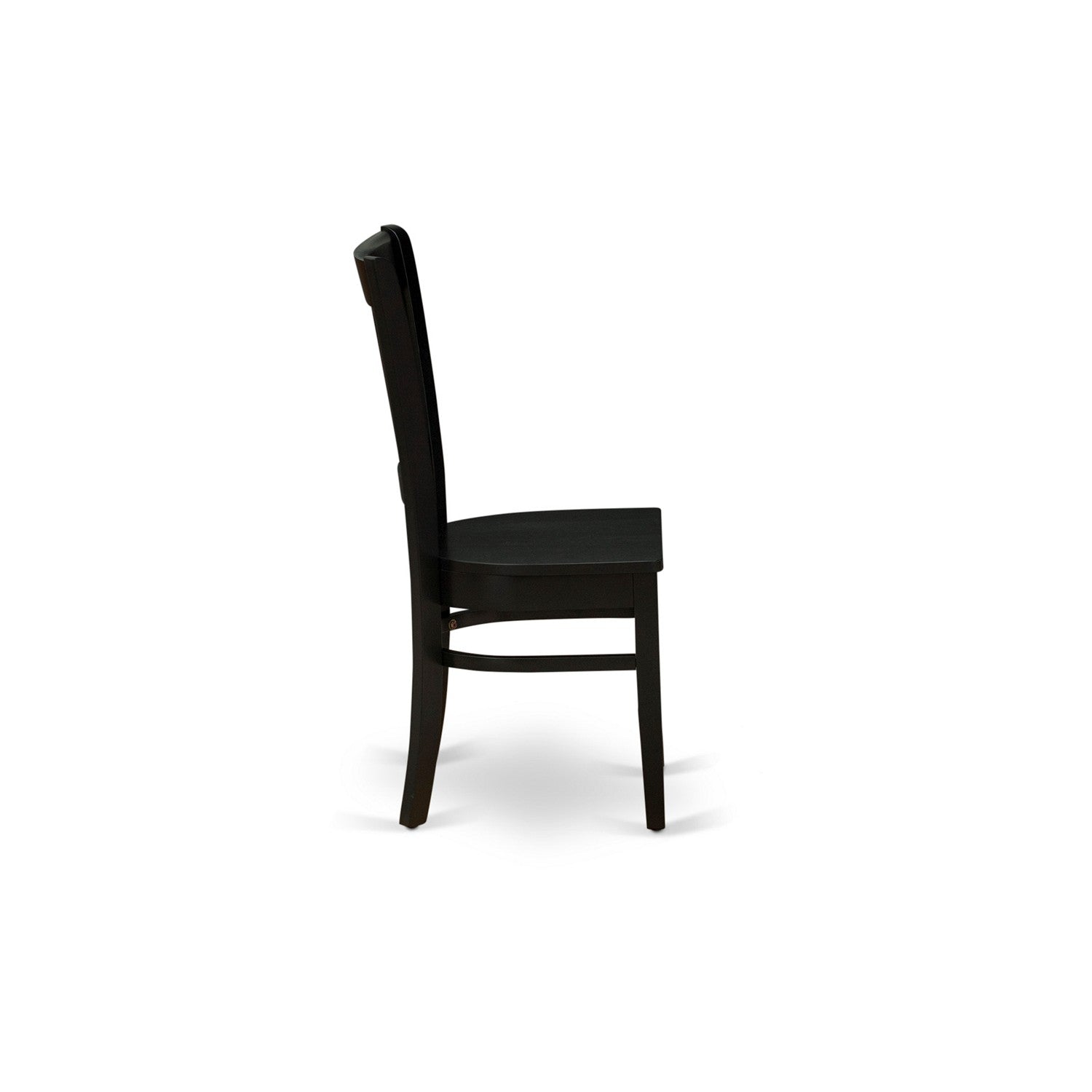 EAST WEST FURNITURE - ANVA5-BLK-W - 5-Pc Dining Room Table Set- 4 dining room chairs and Dining Room Table - Wooden Seat and Slatted Chair Back (Black Finish)