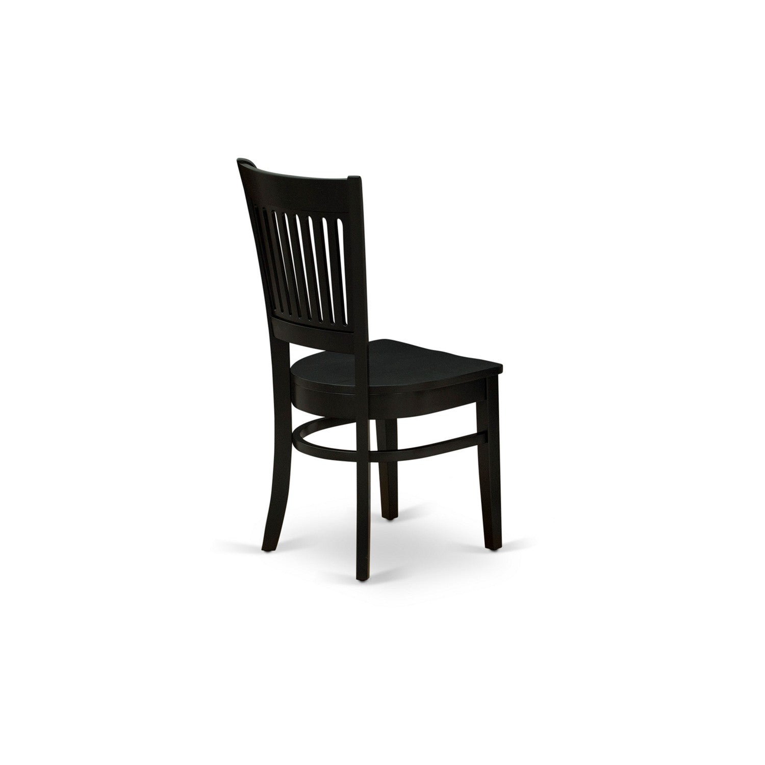EAST WEST FURNITURE - AMVA3-BLK-W - 3-Pc Dinette Room Set- 2 Modern Dining Room Chair and Kitchen Dining Table - Wooden Seat and Slatted Chair Back (Black Finish)