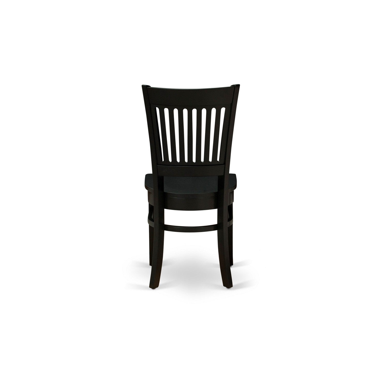 EAST WEST FURNITURE - AMVA5-BLK-W - 5-Piece Kitchen Dining Set- 4 Dining Chair and Modern Round Dining Table - Wooden Seat and Slatted Chair Back (Black Finish)