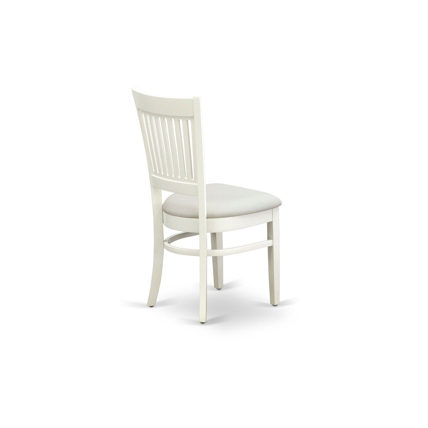 EAST WEST FURNITURE - ANVA5-LWH-C - 5-Piece Dining Table Set- 4 dining room chairs and Wooden Dining Table - Linen Fabric Seat and Slatted Chair Back (linen white Finish)