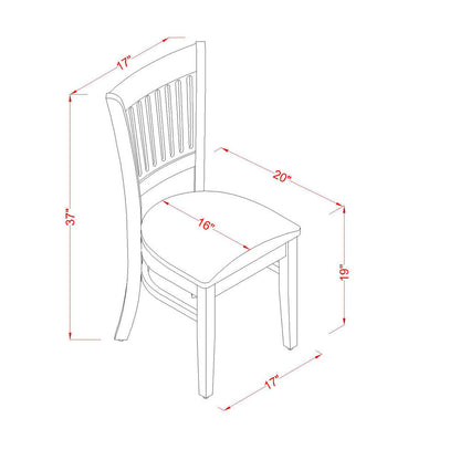 EAST WEST FURNITURE - AVVA7-LWH-W - 7-Piece Kitchen Table Set- 6 Modern Dining Chairs with Wooden Seat and Slatted Chair Back - Removable leaf Kitchen Dining Table - linen white Finish
